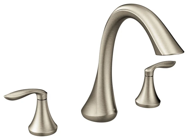 Moen Eva 2-Handle High Arc Roman Tub Faucet, Brushed Nickel 1 Moen Eva 2-Handle High Arc Roman Tub Faucet, Brushed Nickel