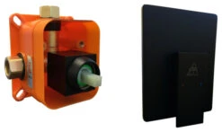 Aqua Piazza 1-Way Rough-In Valve, Cover Plate, Handle And Diverter, Matte Black