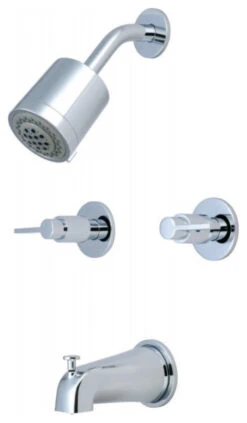 Kingston Brass Two-Handle Tub And Shower Faucet, Polished Chrome