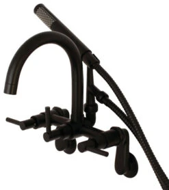 Aqua Vintage Concord Wall-Mount Clawfoot Tub Faucets In Matte Black AE8150DL