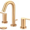 I2v Two Handle Widespread Bathroom Faucet, Brushed Gold, Brass Pop-Up Drain