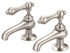 Vintage Classic Basin Lavatory Faucet, Brushed Nickel , Lever Handles