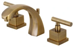 Kingston Brass Widespread Bathroom Faucet With Brass Pop-Up, Antique Brass