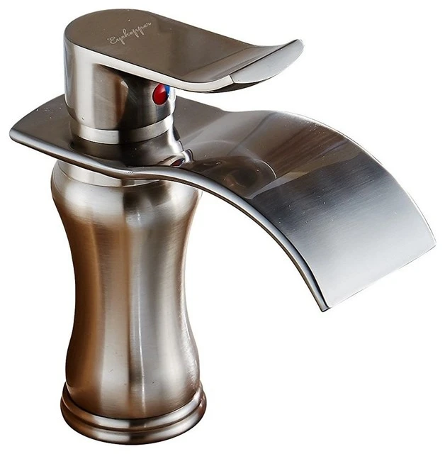 Huancayo Single Handle Water Fall Bathroom Sink Faucet, Brushed Nickel 1 Huancayo Single Handle Water Fall Bathroom Sink Faucet, Brushed Nickel