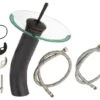 Glass Head Waterfall Bathroom Vessel Faucet, Oil Rubbed Bronze