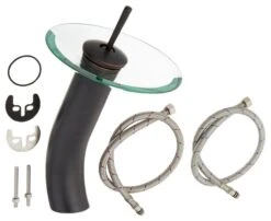 Glass Head Waterfall Bathroom Vessel Faucet, Oil Rubbed Bronze