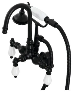 AE15T0 Clawfoot Tub Faucet With Hand Shower, Matte Black