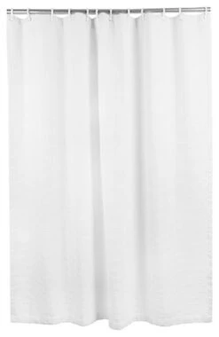 54" Wx72" L Premium Fabric Shower Curtain, White