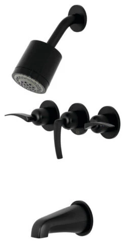 KBX8130EFL Centurion Three-Handle Tub & Shower Faucet, Matte Black