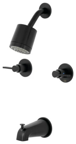 Kingston Brass Nuvofusion Tub And Shower Faucets With Matte Black KBX8140NDL