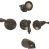 Banner Three Handle Tub & Shower Faucet, Chrome, Oil Rubbed Bronze