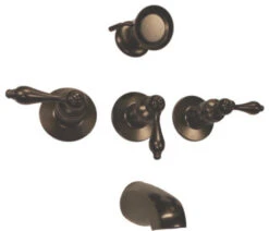 Banner Three Handle Tub & Shower Faucet, Chrome, Oil Rubbed Bronze