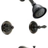 Oil Rubbed Bronze Tub/Shower Combo Faucet With Multi-Setting Shower Head