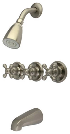 Kingston Brass KB238AX Tub And Shower Faucet, Brushed Nickel