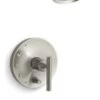 Kohler Purist Pressure-Balancing Bath/Shower Trim Set, Vibrant Brushed Nickel