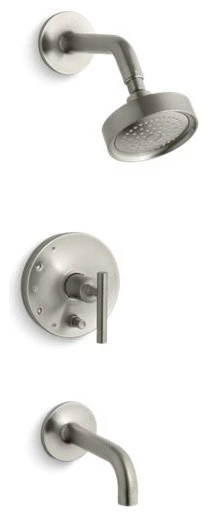 Kohler Purist Pressure-Balancing Bath/Shower Trim Set, Vibrant Brushed Nickel