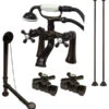 Kingston Brass Deck Mount Clawfoot Tub Faucet Package, Oil Rubbed Bronze