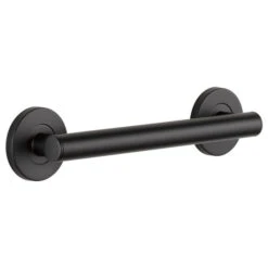 Delta BathSafety 12" Contemporary Decorative ADA Grab Bar, Matte Black, 41812-BL
