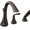 Moen Eva Oil Rubbed Bronze 2-Handle Roman Tub Faucet With Hand Shower T944ORB