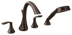 Moen Eva Oil Rubbed Bronze 2-Handle Roman Tub Faucet With Hand Shower T944ORB