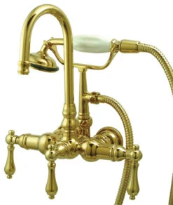 Vintage Wall Mount Clawfoot Tub Filler With Hand Shower