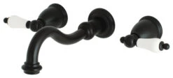 KS3020PL Restoration Two-Handle Wall Mount Tub Faucet, Matte Black