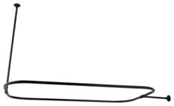 Kingston Brass Rectangular Shower Curtain Rod With Matte Black Finish CC3150