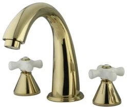Kingston Brass Polished Brass Naples Two Handle Roman Tub Filler KS2362PX