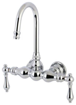 Kingston Brass Wall-Mount Clawfoot Tub Faucets With Polished Chrome AE2T1