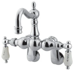 Vintage 3-3/8" - 9" Adjustable Center Wall Mount Clawfoot Tub Filler