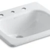 Kohler Tahoe Drop-In Bathroom Sink With 8" Widespread Faucet Holes, White