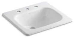 Kohler Tahoe Drop-In Bathroom Sink With 8" Widespread Faucet Holes, White