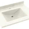 Swan Contour Solid Surface Bathroom Vanity Top, Bisque