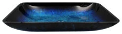 Novatto Fresca Blue And Black Glass Vessel Bath Sink