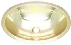 19" Large Hammered Artisan Oval Bath Sink In Brass