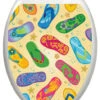 Flip Flops, Toilet Tattoos / Toilet Lid Decal, Elongated