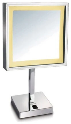 Whitehaus Collection Whitehaus WHMR295 Freestanding LED Square 5x Magnifying Mirror - Polished