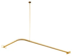 Elements Of Design ED3142 Corner Style Shower Curtain Rod - Polished Brass